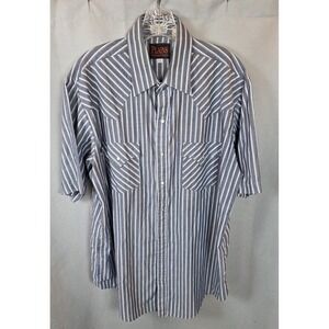 Plains western Wear Tall man Vintage Pearl Snap Long Sleeve Shirt Size LT